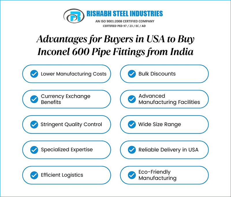 Advantages for Buyers in USA to Buy Inconel 600 Pipe Fittings from India