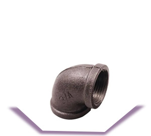 Black malleable iron 90 degree elbow