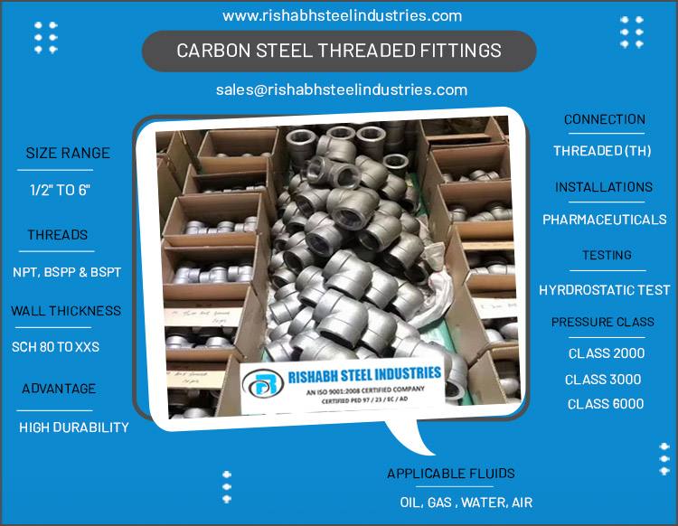 Carbon Steel Threaded Fittings Manufacturer in India