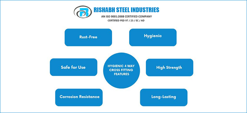 Hygienic 4 Way Cross Fitting Features