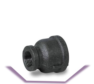 Malleable iron reducing coupling