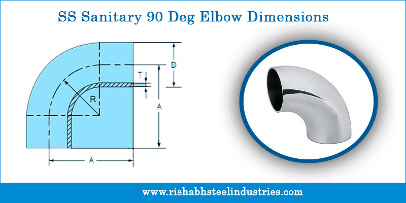 SS Sanitary 90 Deg Elbow Dimensions